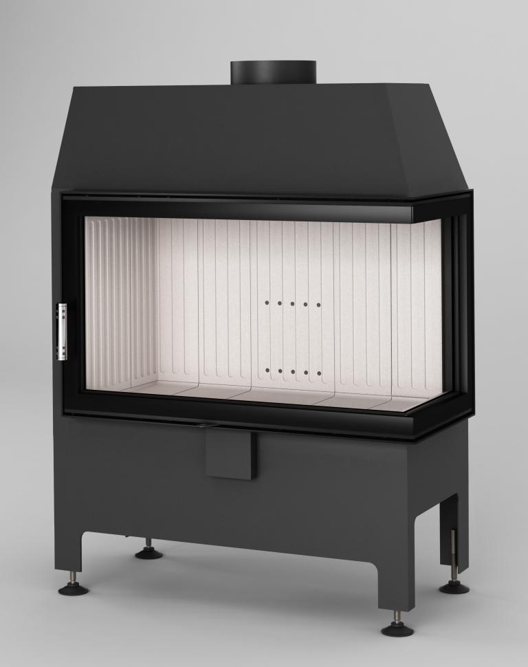 Zestaw kominek powietrzny stalowy KRATKI LUCY Prawy BLACK 14 kW Ø 200 z akcesoriami Heatro 69P - Zestaw kominek powietrzny stalowy KRATKI LUCY Prawy BLACK 14 kW Ø 200 z akcesoriami